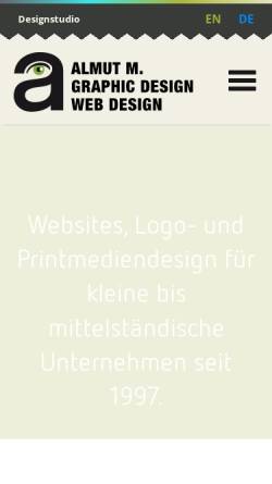 Vorschau der mobilen Webseite www.almut-m.com, Almut M., Agentur für Grafik Design und Webdesign - Almut Müller