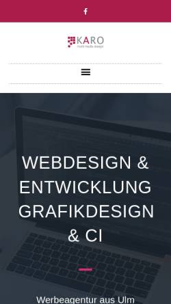 Vorschau der mobilen Webseite karo-mediadesign.de, Karo Mediendesign, Robert Kasalo