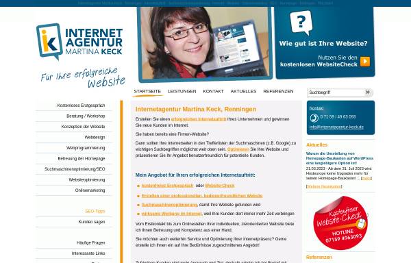 Vorschau von www.internetagentur-keck.de, Internetagentur, Martina Keck