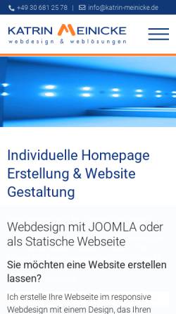 Vorschau der mobilen Webseite www.katrin-meinicke.de, Katrin Meinicke