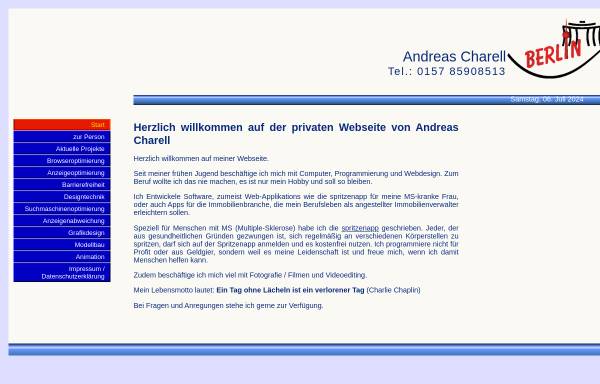 Vorschau von www.andreascharell.de, Webdesign und Software Solutions, Andreas Charell