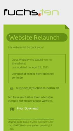 Vorschau der mobilen Webseite www.fuchsnet-berlin.de, FuchsNet, Klaus-J. Fuchs