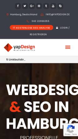 Vorschau der mobilen Webseite www.yapdesign.de, yapDesign, Erik Schmidt