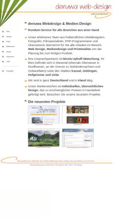 Vorschau der mobilen Webseite www.denuwa-design.de, Nicola Uphoff-Watschong
