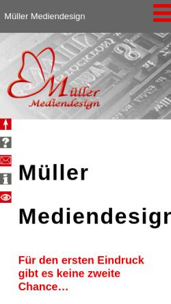 Vorschau der mobilen Webseite www.muellermediendesign.de, Müller Mediendesign, Birgit Müller