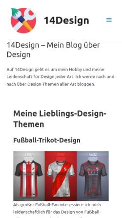 Vorschau der mobilen Webseite www.14design.de, Angela Pöschl