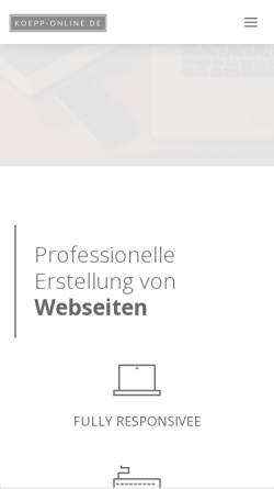 Vorschau der mobilen Webseite www.koepp-online.de, Martin Köpp, Webdesign und -programmierung