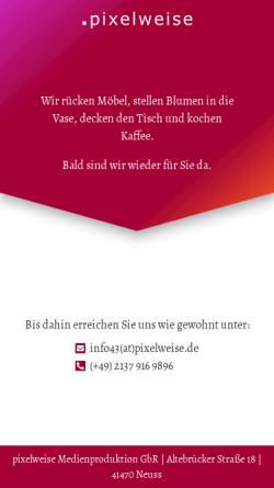 Vorschau der mobilen Webseite www.pixelweise.de, Pixelweise Medienproduktion, Rolf Schmidt