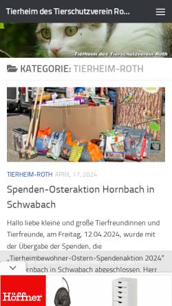 Vorschau der mobilen Webseite www.tierheim-roth.de, Tierheim Roth