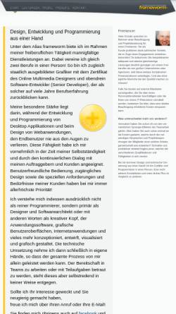 Vorschau der mobilen Webseite www.frameworm.de, Sascha Poncin