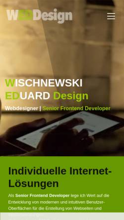 Vorschau der mobilen Webseite weddesign.de, Weddesign, Wischnewskij Eduard