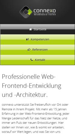 Vorschau der mobilen Webseite connexo.de, Connexo Websolutions, Frank Topel