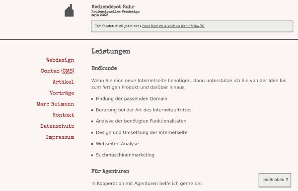 Vorschau von www.mediendepot-ruhr.de, Mediendepot Ruhr, Marc Reimann