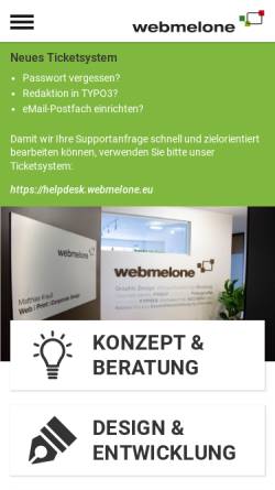 Vorschau der mobilen Webseite webmelone.net, Internetagentur Webmelone, Matthias Krauß