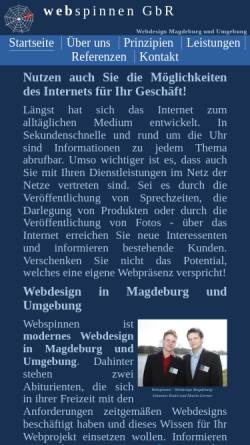 Vorschau der mobilen Webseite www.webspinnen.de, Maxim Germer, Webspinnen