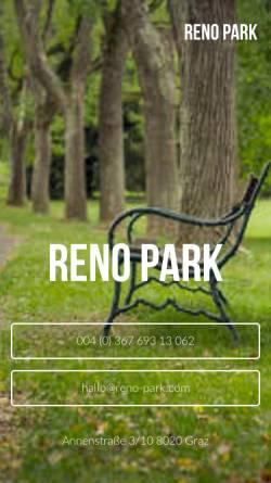 Vorschau der mobilen Webseite reno-park.com, Reno Park, Markus Prutsch