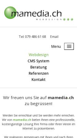 Vorschau der mobilen Webseite www.mamedia.ch, Manuela Stalder-Hurni