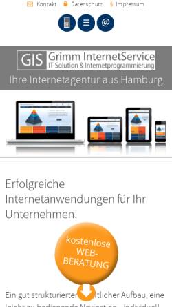 Vorschau der mobilen Webseite www.grimm-internetservice.de, Grimm Internetservice