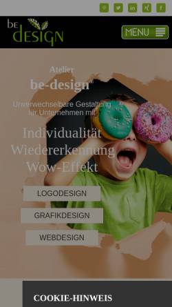 Vorschau der mobilen Webseite www.be-design.at, Be-Design, Karin Schön