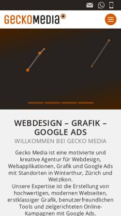 Vorschau der mobilen Webseite geckomedia.ch, Gecko Media GmbH