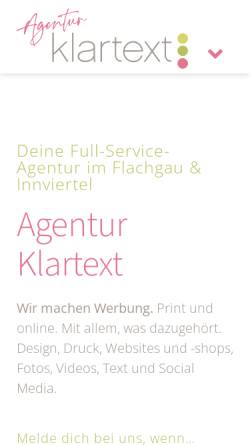 Vorschau der mobilen Webseite agentur-klartext.at, Agentur Klartext, Adriana Glier