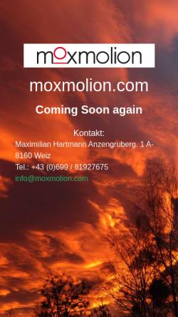 Vorschau der mobilen Webseite www.moxmolion.com, Moxmolion, Max Hartmann
