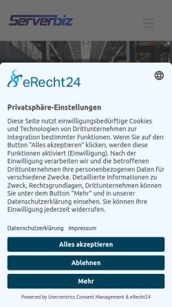 Vorschau der mobilen Webseite www.serverbiz.de, Serverbiz