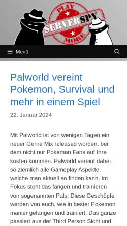 Vorschau der mobilen Webseite serverspy.de, Serverspy Play More