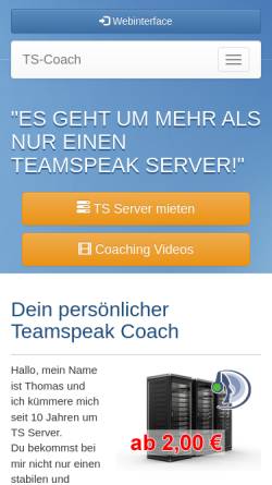 Vorschau der mobilen Webseite www.ts-coach.com, TS Coach