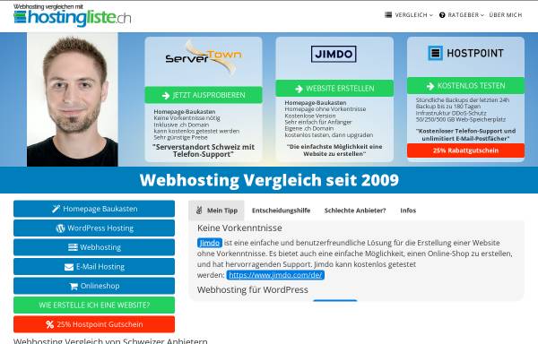 Vorschau von www.hostingliste.ch, Hostingliste.ch