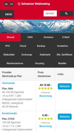 Vorschau der mobilen Webseite www.schweizer-webhosting.ch, Schweizer Webhosting