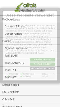 Vorschau der mobilen Webseite www.altais.de, Altais Webdesign & Internet Service, M. Schulte-Holtey & P. Knippers GbR