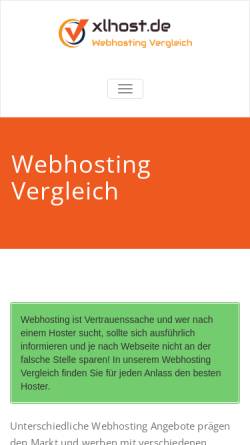 Vorschau der mobilen Webseite xlhost.de, XLhost.de GmbH