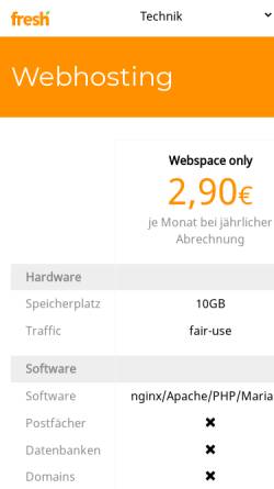 Vorschau der mobilen Webseite www.fresh-internet.net, Fresh Internet Services GmbH