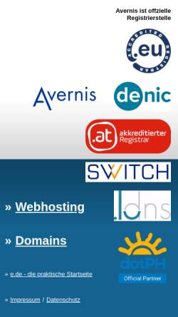 Vorschau der mobilen Webseite www.avernis.com, Avernis Communications GmbH