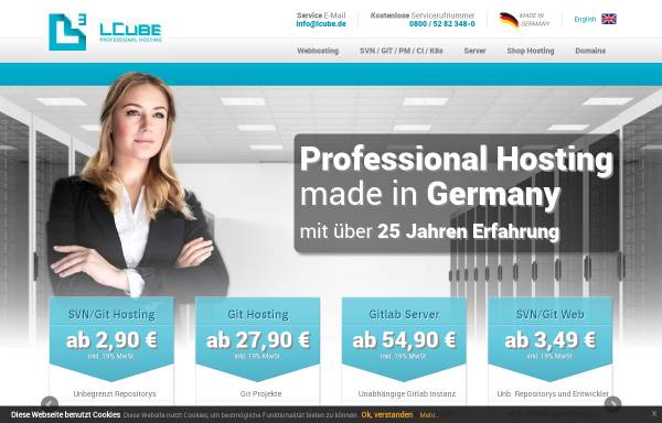 Vorschau von www.lcube-webhosting.de, LCube – Professional Hosting