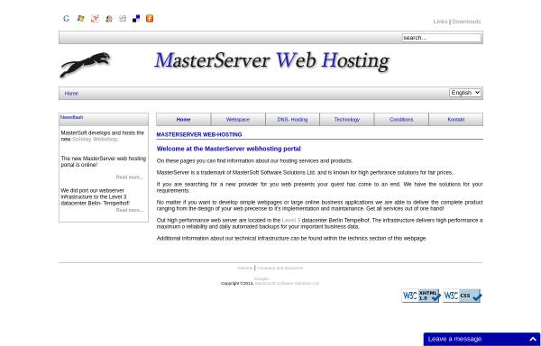 Vorschau von www.masterserver.at, MasterServer Web-Hosting