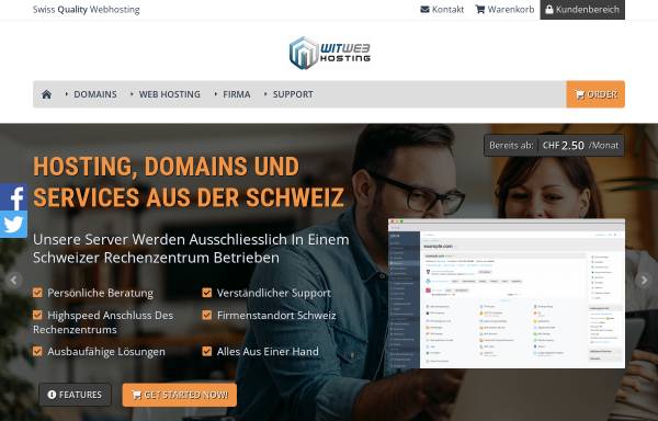 Vorschau von witweb.ch, Witweb Hosting