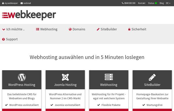 Vorschau von www.webkeeper.ch, Webkeeper.ch