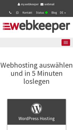 Vorschau der mobilen Webseite www.webkeeper.ch, Webkeeper.ch