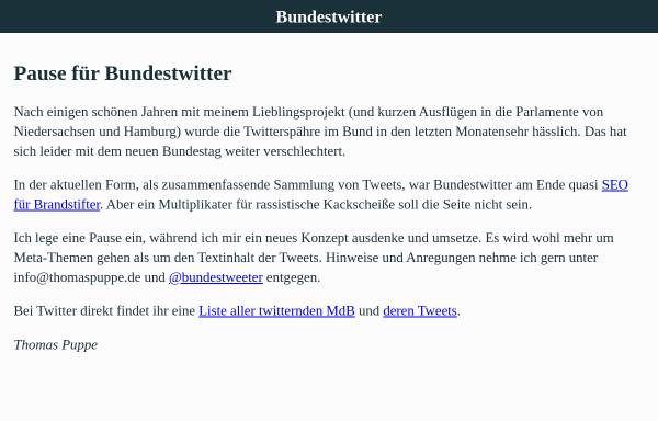 Vorschau von www.bundestwitter.de, Bundestwitter.de