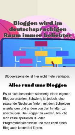 Vorschau der mobilen Webseite www.bloggerszene.de, Blog und Blogger Magazin