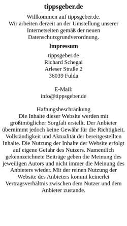 Vorschau der mobilen Webseite tippsgeber.de, Tippsgeber.de
