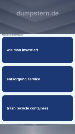 Vorschau der mobilen Webseite www.dumpstern.de, Dumpstern.de - Tipps zum Containern