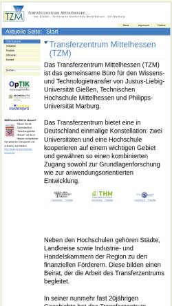 Vorschau der mobilen Webseite www.thm.de, Transferzentrum Mittelhessen (TZM)