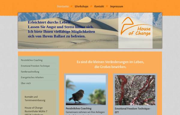 Vorschau von www.monis-houseofchange.de, House of change - Raum für Deine Veränderung