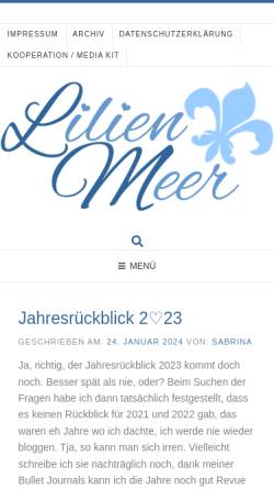 Vorschau der mobilen Webseite lilienmeer.de, Lilienmeer.de