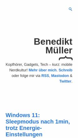 Vorschau der mobilen Webseite benedikt.io, Müller, Benedikt