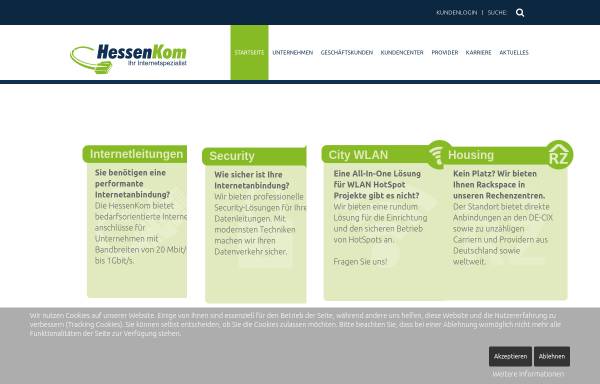Vorschau von www.hessenkom.de, HessenKom - SDSL und Standleitungen für professionelle Internetzugänge
