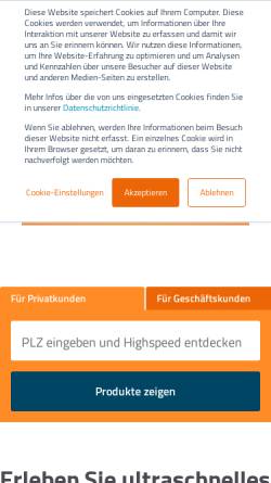 Vorschau der mobilen Webseite www.dns-net.de, DNS:NET Internet Service GmbH